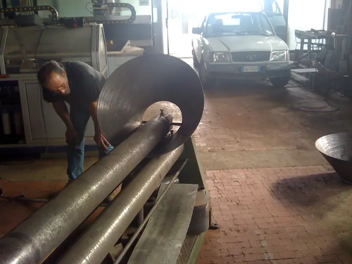 Chiusura del cono sui rulli